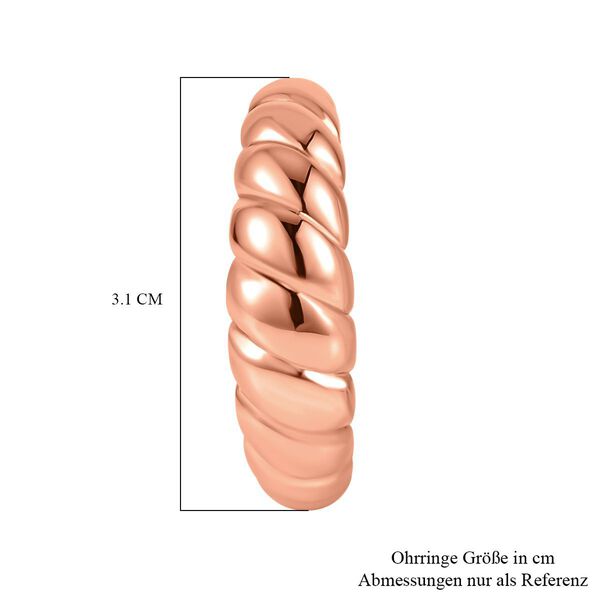 EVER TRUE Designer inspirierter gedrehter 19cm Armreif und Creolen in Rosègoldton image number 6
