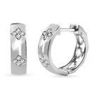 Moissanit Ohrringe, 925 Silber platiniert, ca. 0.21 ct