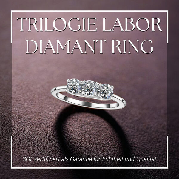 LUXURIANT SGL zertifizierter VS-EF Labor Diamant Ring in 585 Wei&szlig;gold - 1 ct. image number 7
