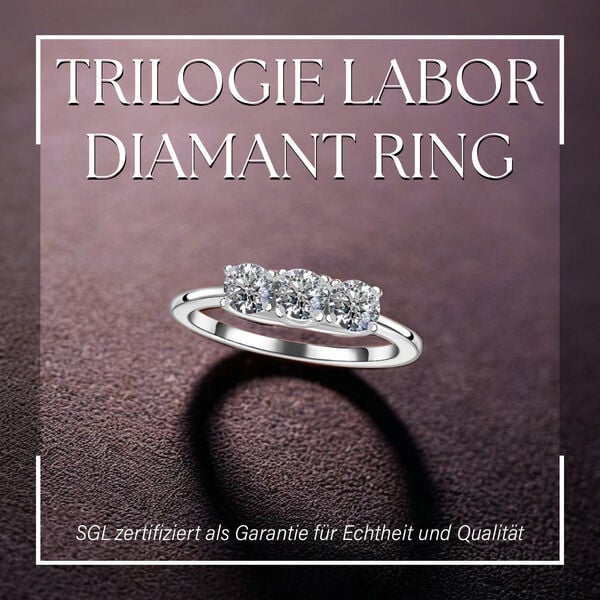 LUXURIANT SGL zertifizierter VS-EF Labor Diamant Ring in 585 Weißgold - 1 ct. image number 7