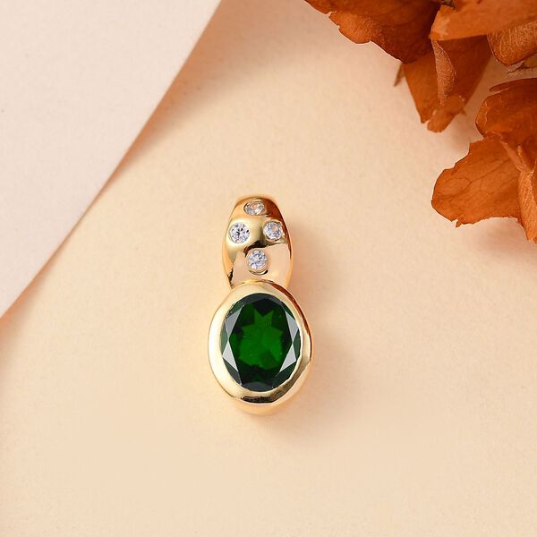 Nat&uuml;rlicher Chromdiopsid und Zirkon-Anh&auml;nger - 1,35 ct. image number 2