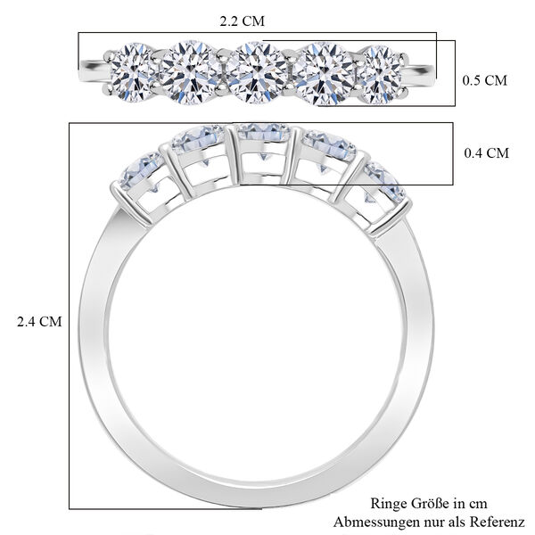 LUXURIANT SGL zertifizierter VS-EF Labor Diamant Half Eternity Ring in 585 Wei&szlig;gold - 1 ct. image number 3