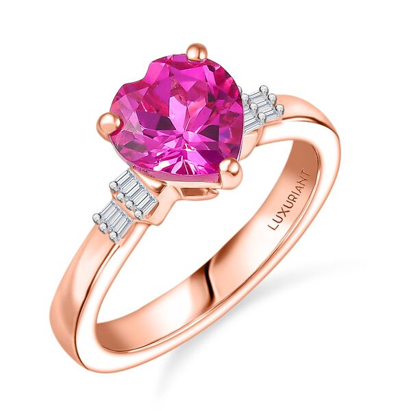 LUXURIANT AAA Labor Rosa Saphir und Diamant Ring - 2,72 ct. image number 3