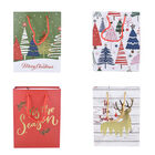 12er-Set Geschenktüten, Weihnachtsmotiv, Größe S (18x10x23 cm), M (32x12x26 cm), und L (31x12x42 cm), Mehrfarbig