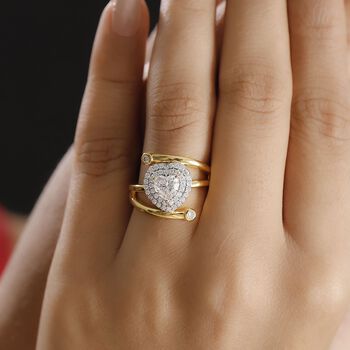 GP Amore Kollektion - Moissanit und Kanchanaburi blauer Saphir-Ring - 1,42 ct.