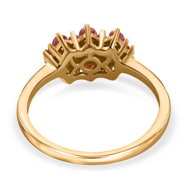 Lila Saphir Cluster Ring, 925 Silber vergoldet, 0,83 ct. image number 8