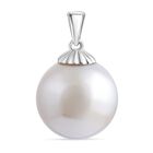AAA Weiße Südsee Perle (13-15 mm) Anhänger, 750 Gold 17.55 ct