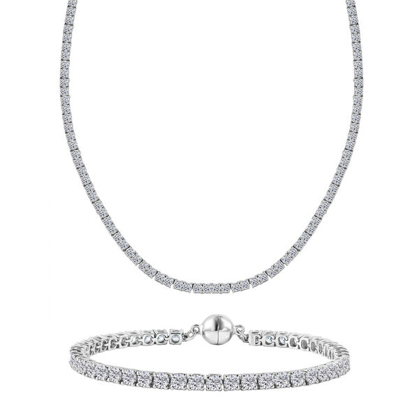 D'Joy Moissanit 19cm Armband und 45cm Halskette