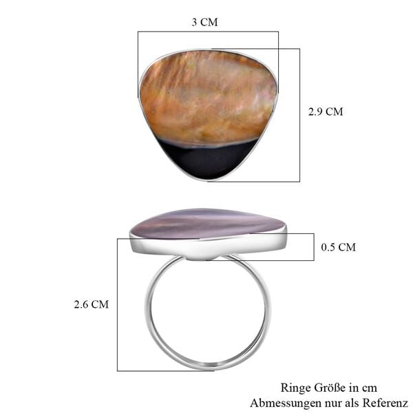 Graue Muschelkernperle Ring, 925 Silber, (Größe 20.00) image number 5