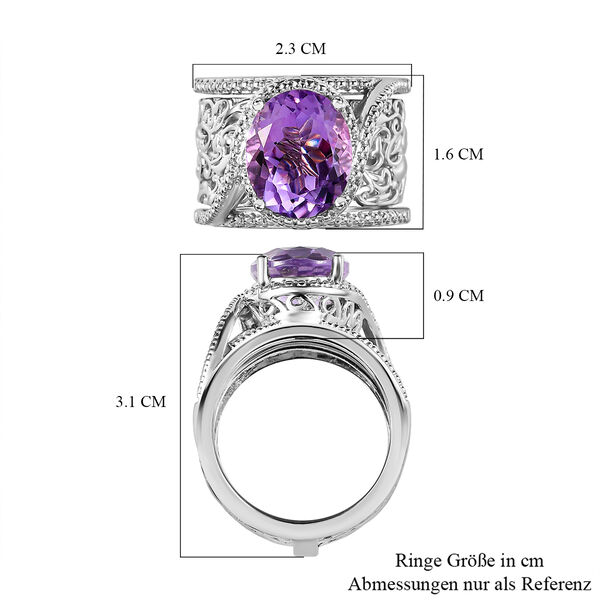 Rose De France Amethyst Cocktail Ring - 4,70 ct. image number 8