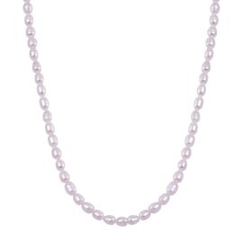 Weiße Süßwasser Perle Halskette ca. 45 cm 925 Silber vergoldet