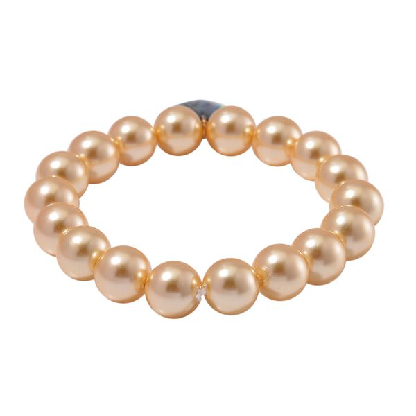 Goldenes Muschelkernperlen und Abalone Muschel Armband, 17-19 cm - 198 ct. image number 4