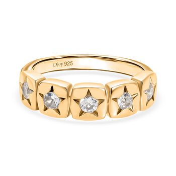 D joy AAA Premium Malagasy Regenbogen Mondstein Ring, 925 Silber 750 Gelb vergoldet (Gr&ouml;&szlig;e 20.00) ca. 0.36 ct