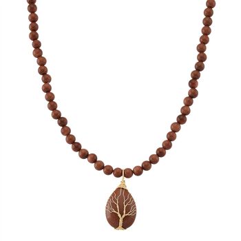 Gold Sandstein Halskette ca. 45 cm+ 5 cm extender, gelb vergoldet ca. 230.00 ct