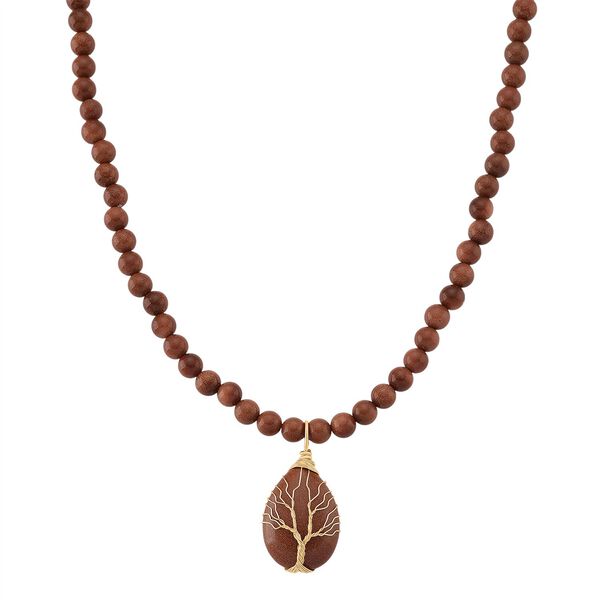 Gold Sandstein Halskette ca. 45 cm+ 5 cm extender, gelb vergoldet ca. 230.00 ct image number 0