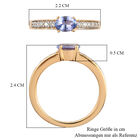 Tansanit und Zirkon-Ring, 925 Silber vergoldet  ca. 0,69 ct image number 6