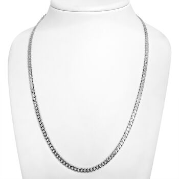 Italienische Diamantschliff Panzerkette, 925 Silber ca. 60 cm ca. 10,70g