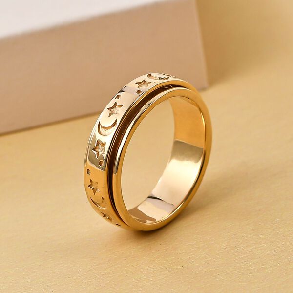 Mystischer Anti-Stress-Spinning-Ring, vergoldetes Silber image number 2