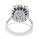 Blauer Topas und weißer Zirkon-Ring, 925 Silber platiniert  ca. 10,13 ct image number 3