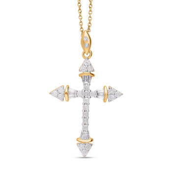 Wei&szlig;er Diamant Anh&auml;nger 925 Silber Gelbgold Vermeil ca. 0.51 ct