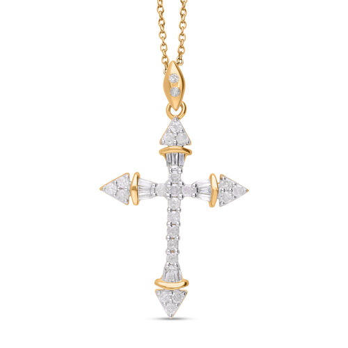 Diamant Anhänger, 925 Silber mit Gelbgold Vermeil - 0,51 ct. image number 0