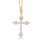 Weißer Diamant Anhänger 925 Silber Gelbgold Vermeil ca. 0.51 ct