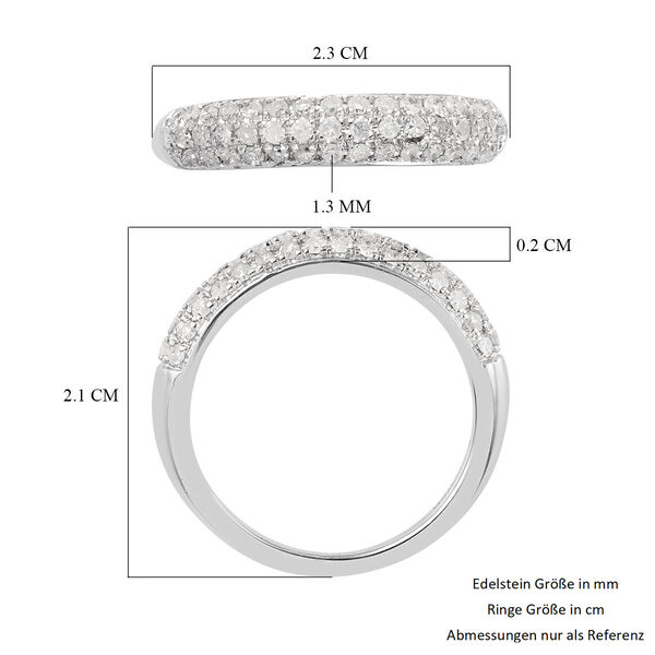 Diamant Ring 925 Silber Platin-&Uuml;berzug image number 6