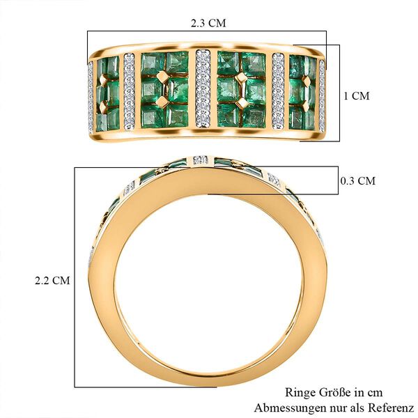 Kagem sambischer Smaragd und Zirkon-Ring - 1,71 ct. image number 7