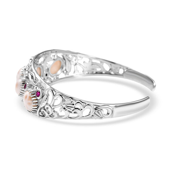 Djoy AA Natrolith, Rhodolith Granat Armreif ca. 19 cm 925 Silber rhodiniert ca. 10,63 ct. image number 4