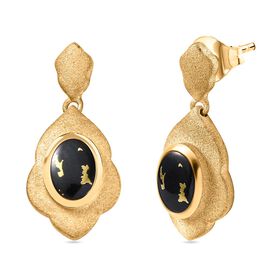 Goldenite Ohrringe 925 Silber 750 Gelbgold Vermeil ca. 1,77 ct.