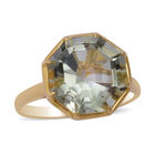 Prasiolith Solitär Ring 925 Silber Vergoldet (Größe 16.00) ca. 5,61 ct