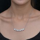 LUSTRO STELLA - österreichische, weiße Kristall-Halskette mit Magnetverschluss, 45 cm lang, Edelstahl ca. 8,29 ct image number 1