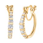 Moissanit Ohrringe 925 Silber 750 Gelbgold Vermeil ca. 1.31 ct
