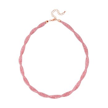 Rosa Kristall Schmuckset Reines Messing