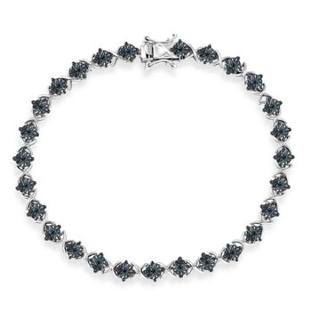 D'Joy blaues Diamant 20cm Armband, 925 Silber rhodiniert - 0,25 ct.