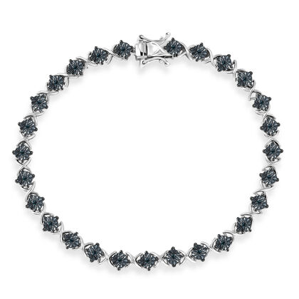D'Joy Blauer Diamant Armband ca. 20 cm 925 Silber rhodiniert ca. 0,25 ct.