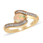 Natürlicher Äthiopischer Opal und Zirkon Ring 925 Silber vergoldet  ca. 0,65 ct image number 3