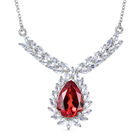 D'Joy Lab Created Padparadscha-Saphir, Weißer Topas Halskette ca. 45 cm 925 Silber rhodiniert ca. 13,42 ct.