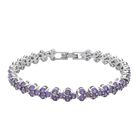 Lila Zirkonia Armband, ca. 20 cm, Messing ca. 17,50 ct