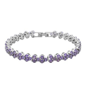 Lila Zirkonia Armband, ca. 20 cm, Messing ca. 17,50 ct