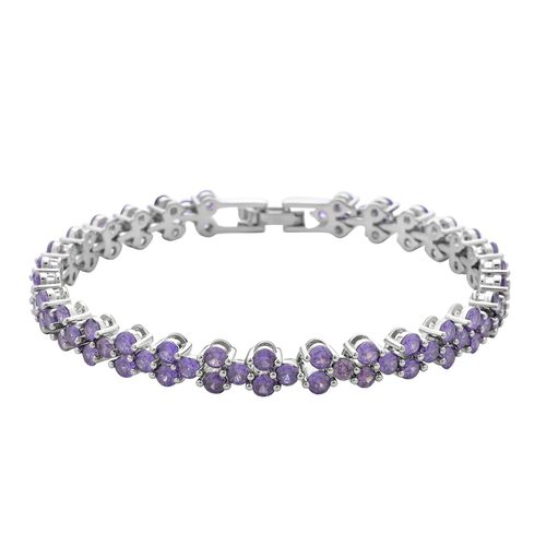 Lila Zirkonia Armband, ca. 20 cm, Messing ca. 17,50 ct image number 0