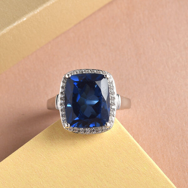 Ceylonfarbener Quarz und Zirkon-Ring, 925 Silber platiniert - 6,64 ct.&nbsp; image number 2