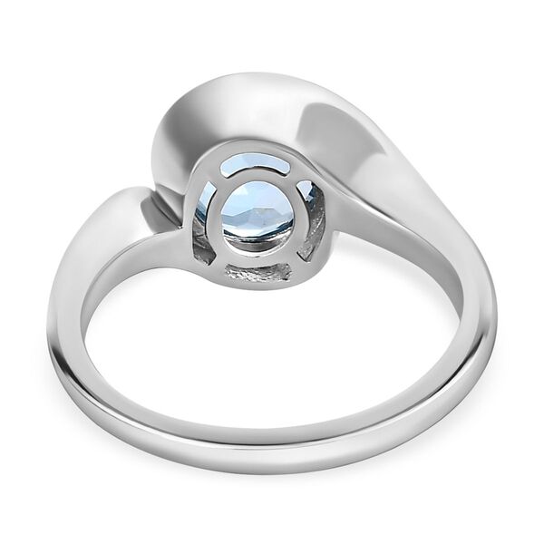 Schweizer Blautopas Ring, 925 Silber platiniert, (Gr&ouml;&szlig;e 21.00) ca. 2.38 ct image number 5