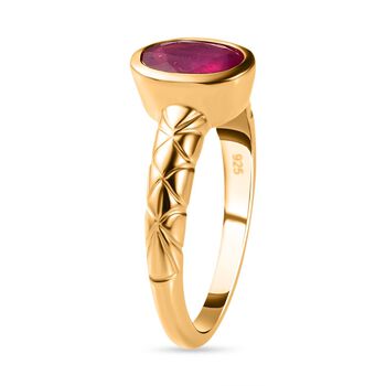 Afrikanischer Rubin Ring, 925 Silber vergoldet, ca. 1,85 ct