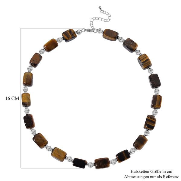 Tigerauge Halskette, ca. 45cm mit 5cm extender, ca. 300.00 ct image number 5