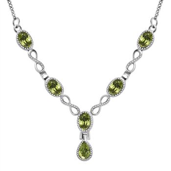 Nat&uuml;rliche Peridot Halskette, ca. 45 cm 316L Edelstahl ca. 2.80 ct