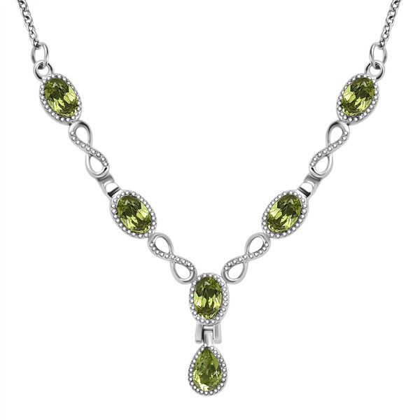 Nat&uuml;rliche Peridot Halskette, ca. 45 cm 316L Edelstahl ca. 2.80 ct