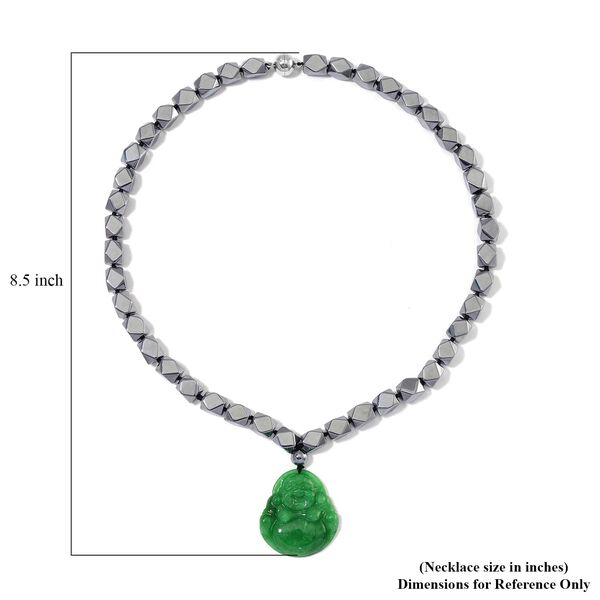 Gr&uuml;ne Jade und Terahertz Halskette, 50 cm - 315 ct. image number 5