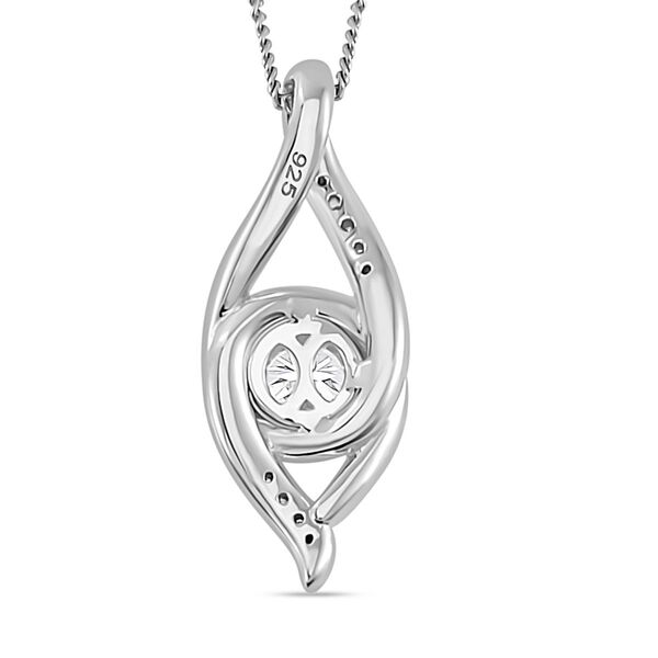 Moissanit Anhänger mit 45cm Kette , 925 Silber rhodiniert - 0,70 ct. image number 4