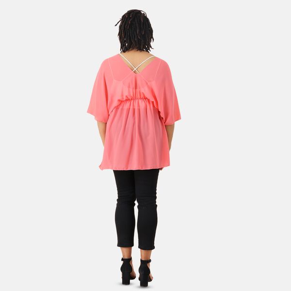 V-Ausschnitt Chiffon Top, Rosa image number 2